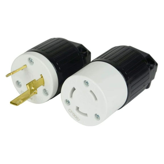 Industrial NEMA Replacement Plug UL Listed L6-30 Male, Female, Pair for Generator, RV, Camper, Welder