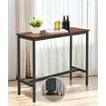 thumbnail image 1 of Industrial Narrow Bar Table, 15.7" x 39.4" x 35.4", Rustic Brown & Ink Black,High Pub Table, 1 of 6