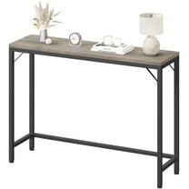 Industrial Narrow Console Table, 39.4” Behind Couch Table w/Storage Shelf, Gray