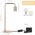 thumbnail image 1 of Industrial Nightstand Lamp Rose Gold Table Lamp, 1 of 3