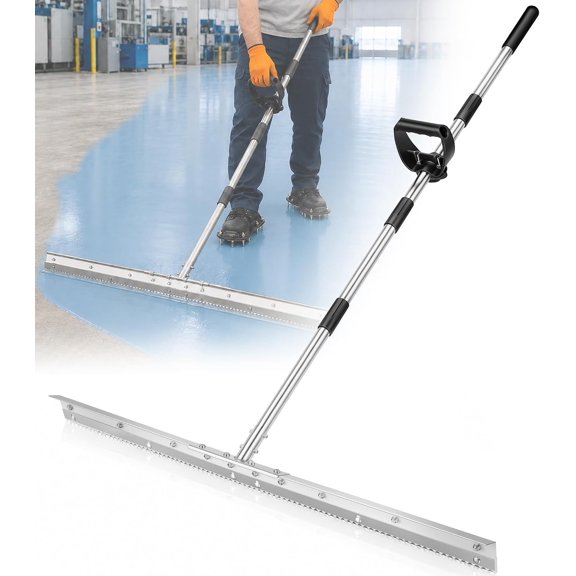 Industrial Notched Epoxy Squeegee with 33.4 Inch Width, Adjustable from 5 to 80 Mil, Suitable for Epoxy Resin and Urethane Flooring Tools (63")