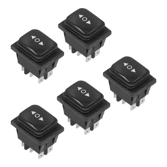 Industrial PC Rocker Switch Waterproof Boat Type 6 Pin 3 Position Bilateral Reset AC 125V / 250V Heavy Duty Dustproof Electrical Components - 5 Packs / 5 pcs (13.00 x 7.00 x 4.00 inches)