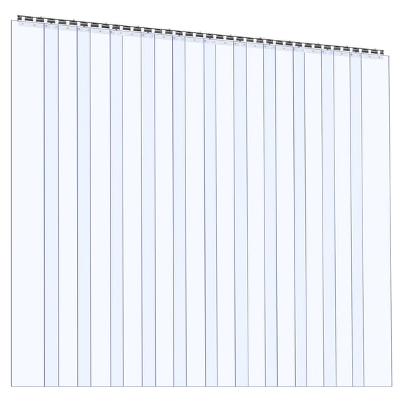 Industrial PVC Strip Door, 12 Pack 84" x 72" x 0.08" Thick, Clear Plastic Freezer Curtain for Cold Storage, Warehouse & Garage Entry