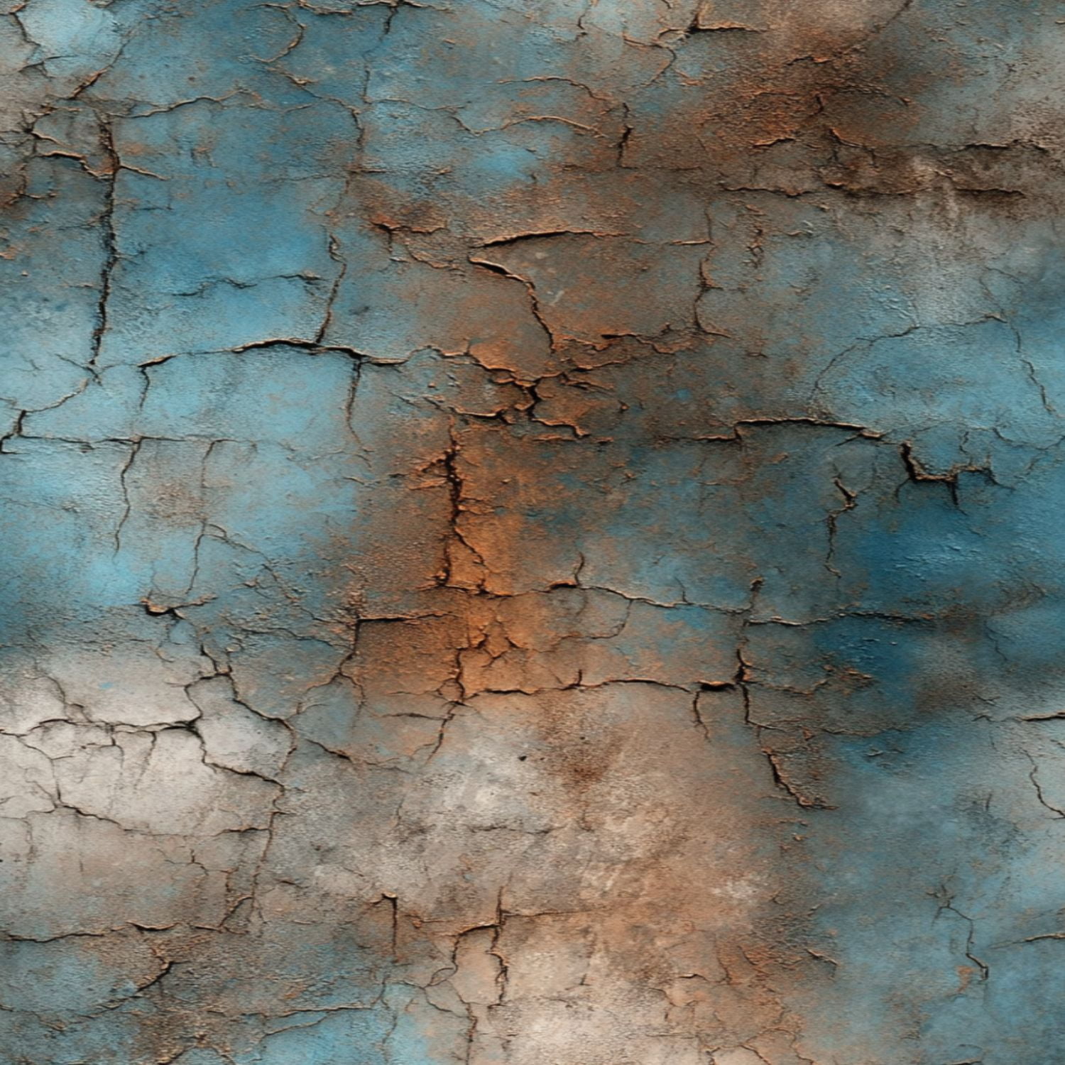 Industrial Peel and Stick Wallpaper 17.7in x 9.8ft Abstract Cracked Wall Blue Rustic Steampunk Contact Paper Vinyl Waterproof Self Adhesive Wall Paper for Bedroom Shelf Cabinet Renter Friendly