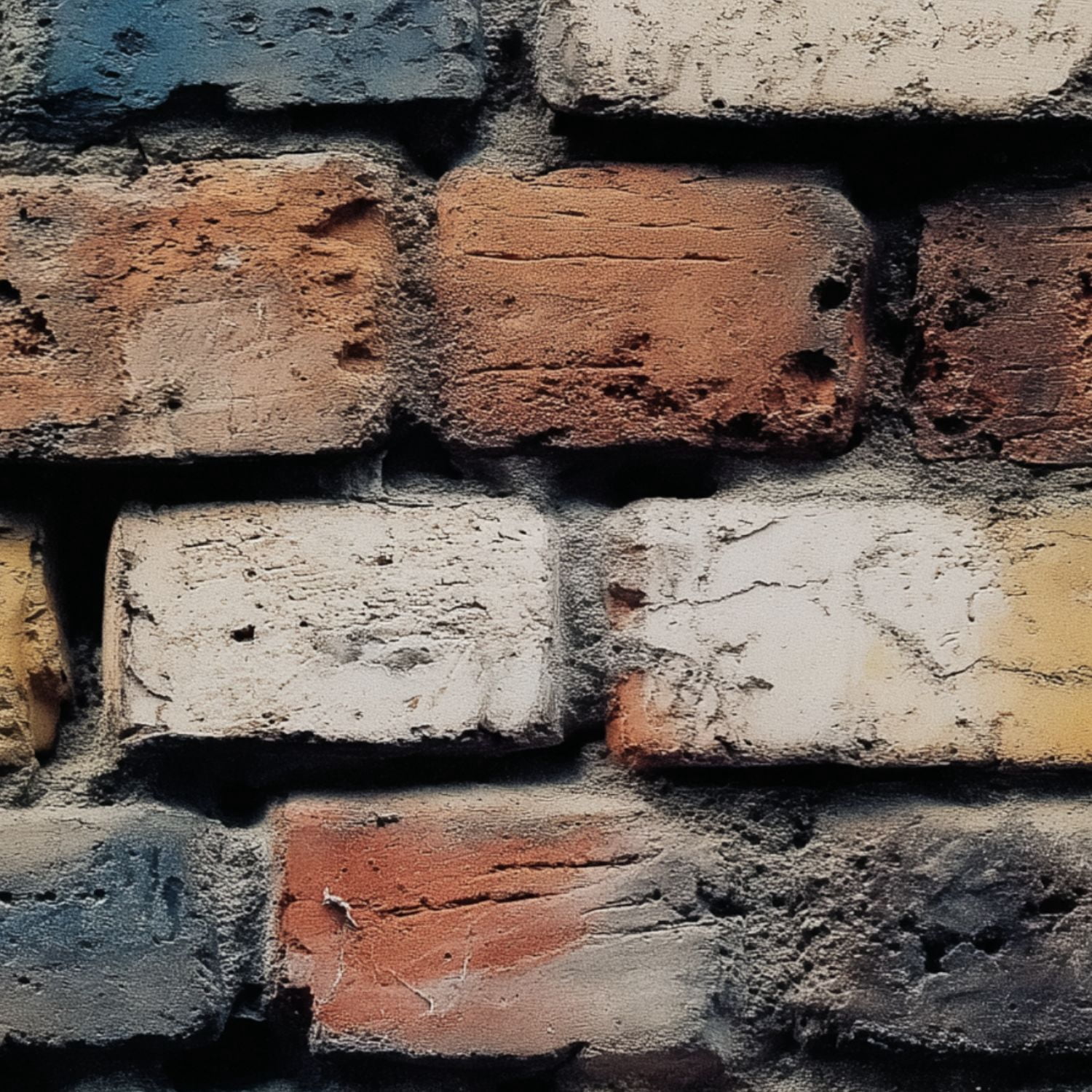 Industrial Peel and Stick Wallpaper 17.7in x 9.8ft Brick Wall Texture Multicolored Weathered Bricks Contact Paper Vinyl Waterproof Self Adhesive Wall Paper for Bedroom Shelf Cabinet Renter Friendly