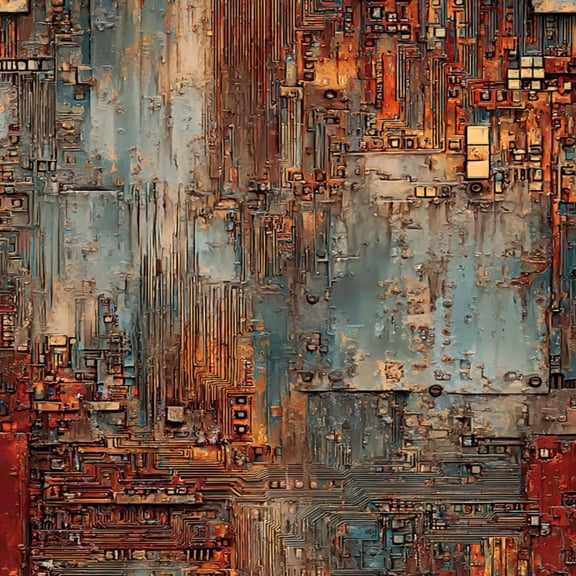 Industrial Peel and Stick Wallpaper 23.6in x 9.8ft Abstract Tech Inspired Rust Blue Patina Steampunk Contact Paper Vinyl Waterproof Self Adhesive Wall Paper for Bedroom Shelf Cabinet Renter Friendly