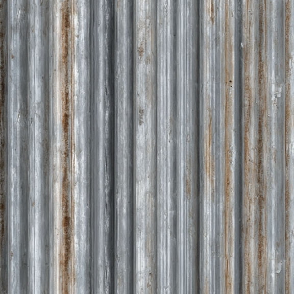 Industrial Peel and Stick Wallpaper 23.6in x 9.8ft Rustic Metal Wall Texture Vertical Corrugated Contact Paper Vinyl Waterproof Self Adhesive Wall Paper for Bedroom Shelf Cabinet Renter Friendly