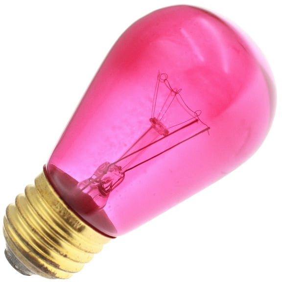 Industrial Performance 11S14/TPK, 130V, Transparent Pink Specialty Light Bulb, 1 Bulb