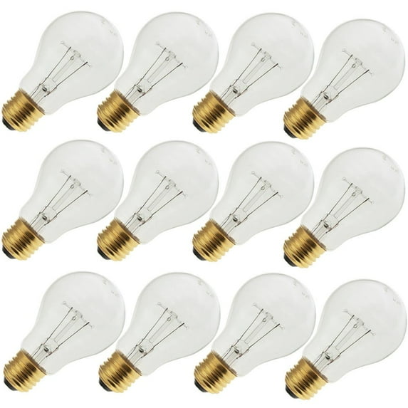 Industrial Performance 25A19/CL 130V, 25 Watt, A19, Medium Screw (E26) Base Light Bulb (12 Bulbs)