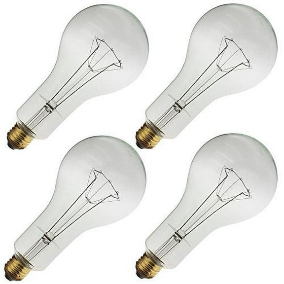 Industrial Performance 300PS30/CL 130V, 300 Watt, PS30, Medium Screw (E26) Base Light Bulb (4 Bulbs)