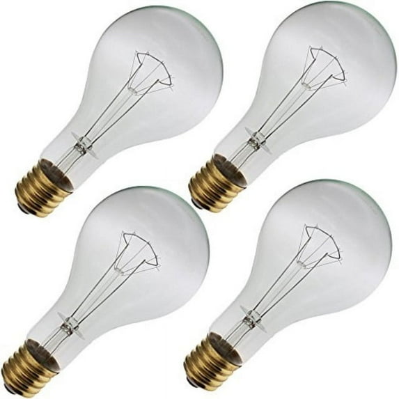 Industrial Performance 300PS35CL 130V 300 Watt PS35 Mogul Screw (E39) Base Light Bulb (4 Bulbs)