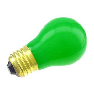 Industrial Performance Decorative/Novelty 15A15, 15 Watt, 130 Volt, Medium Base, Ceramic Green A15 Light Bulb (1 Pack)