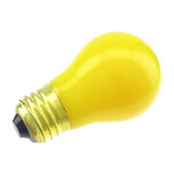 Industrial Performance Decorative/Novelty 15A15, 15 Watt, 130 Volt, Medium Base, Ceramic Yellow A15 Light Bulb (1 Pack)