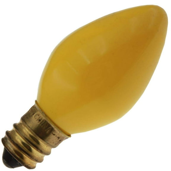 Industrial Performance Decorative/Novelty 5C7/CY 130V, 5 Watt, E12 Candelabra Base, Ceramic Yellow Light Bulb (25 Pack)