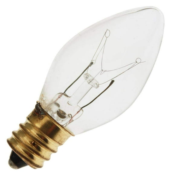 Industrial Performance Decorative/Novelty 7C7/CL 120V, 7 Watt, E12 Candelabra Base, Clear Light Bulb (10 Pack)