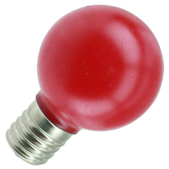Industrial Performance LED G12.5, E17 Base, Specialty-Plastic, Shatter-Proof Globe Light Bulbs (10 Pack) (Red)