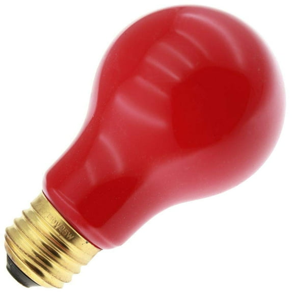 Industrial Performance Specialty/Decorative 25A19/R, 25 Watt, 130 Volt, A19, Medium Base, Ceramic Red Light Bulb (12 Pack)