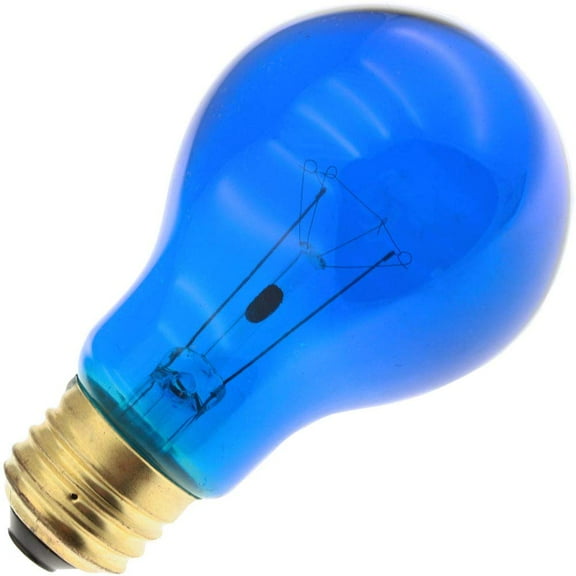 Industrial Performance Specialty/Decorative 25A19/TB, 25 Watt, 130 Volt, A19, Medium Base, Transparent Blue Light Bulb (12 Pack)