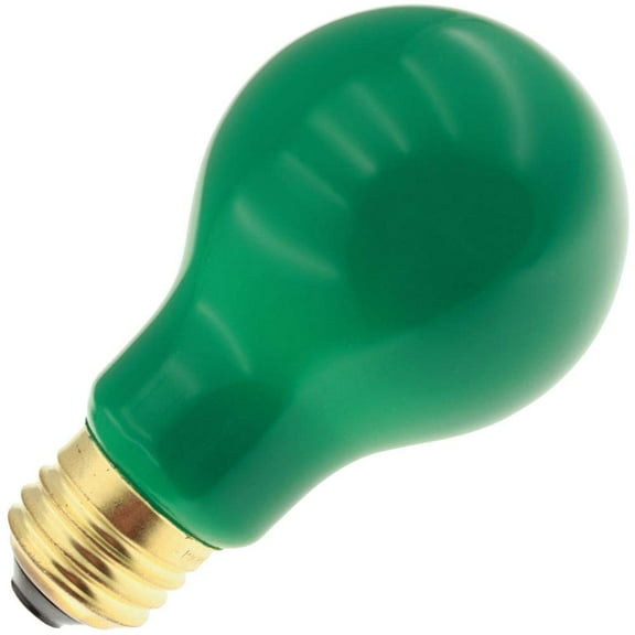 Industrial Performance Specialty/Decorative 40A19/G, 40 Watt, 130 Volt, A19, Medium Base, Green Light Bulb (1 Pack)