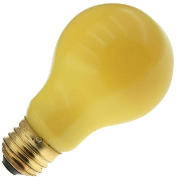 Industrial Performance Specialty/Decorative 40A19/Y, 40 Watt, 130 Volt, A19, Medium Base, Ceramic Yellow Light Bulb (4 Pack)