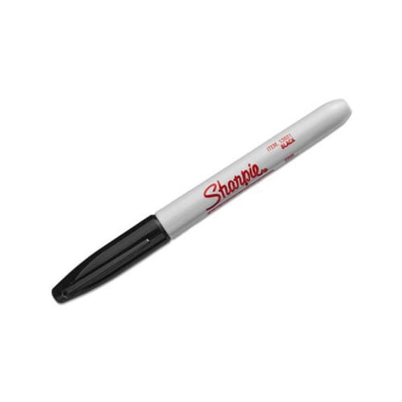 Industrial Permanent Marker Fine Bullet Tip, Black, Dozen
