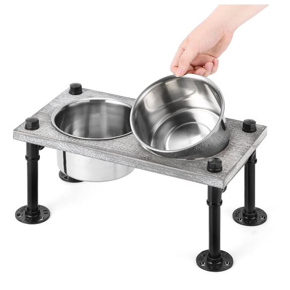 Industrial Pet Bowls with Double Stainless Steel Bowls
