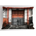 thumbnail image 1 of Industrial Pillow Sham Worn Out Look Gate Entrance in the Grungy Structure Rustic Architecture, Decorative Standard King Size Printed Pillowcase, 36 X 20 Inches, Orange Grey White, by Ambesonne, 1 of 2