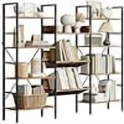 63 in Industrial Pipe Bookshelf, 4 Tier Freestanding Bookcase with Iron Pipe Frame and Engineered Wood Shelves, Vintage Storage Display Rack
