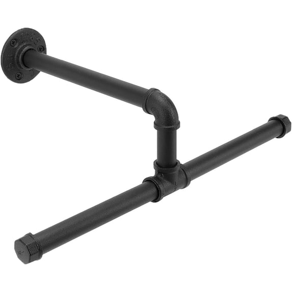 Rustic Steel Bar Industrial Pipe Clothes Rack Floating DIY Wall Mounted, Heavy Duty ...