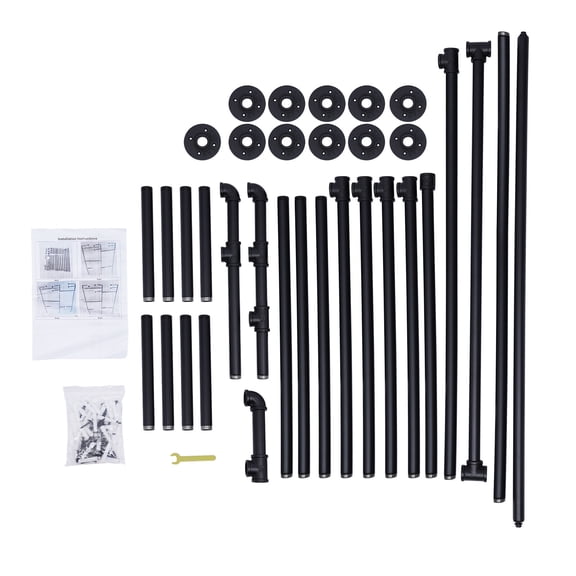 Industrial Pipe Clothes Rack Wall Mounted Garment Rack Closet Display Storage