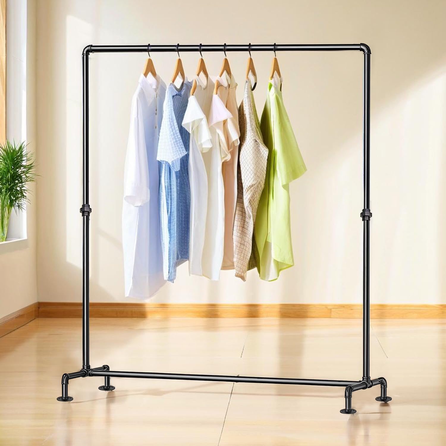 Industrial Pipe Clothing Rack Free Standing,Vintage Commercial Grade ...
