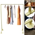 thumbnail image 1 of Industrial Pipe Clothing Rack Gold Garment Display Rack Vintage Commercial Grade Pipe Clothes Racks, Heavy Duty Metal Rack for Hanging Clothes Retail Display Garment Rack Metal Clothes Storage Shelf, 1 of 12