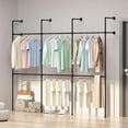 thumbnail image 1 of Industrial Pipe Clothing Racks, 1000LBS Black Wall Mounted Clothes Rack, 9.85FT Heavy Duty Garment Rack Closet Wardrobe Rack for Walk In Closet, Laundry Room, 1 of 8