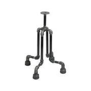 Industrial Pipe Roots End Table Dark Grey/Black Steel Metal Pipes by Pipe Decor