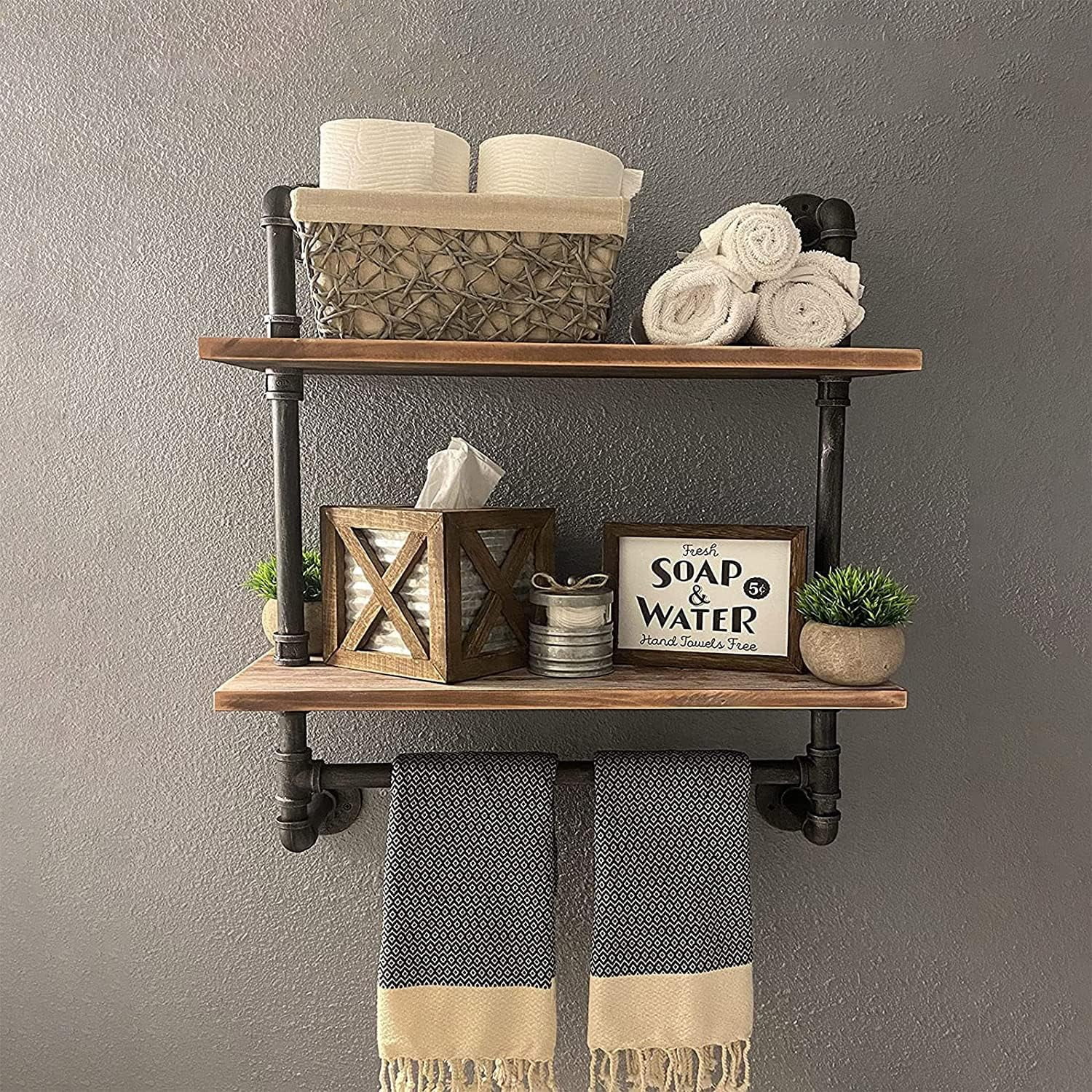 Industrial shelves for on sale bathroom