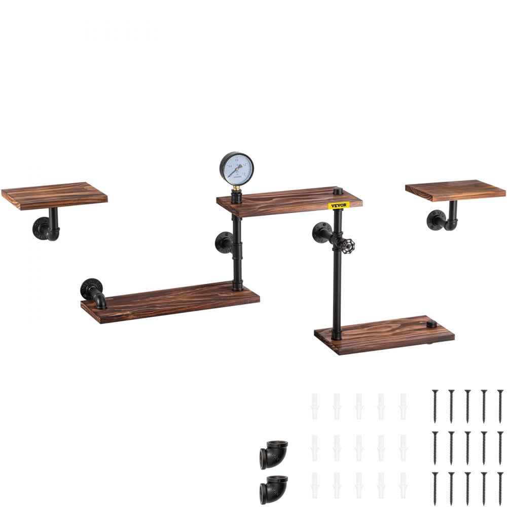Photo inspiration: Visual Reference: Industrial Pipe Shelving Pipe Shelves With 5 Tier Wood Planks