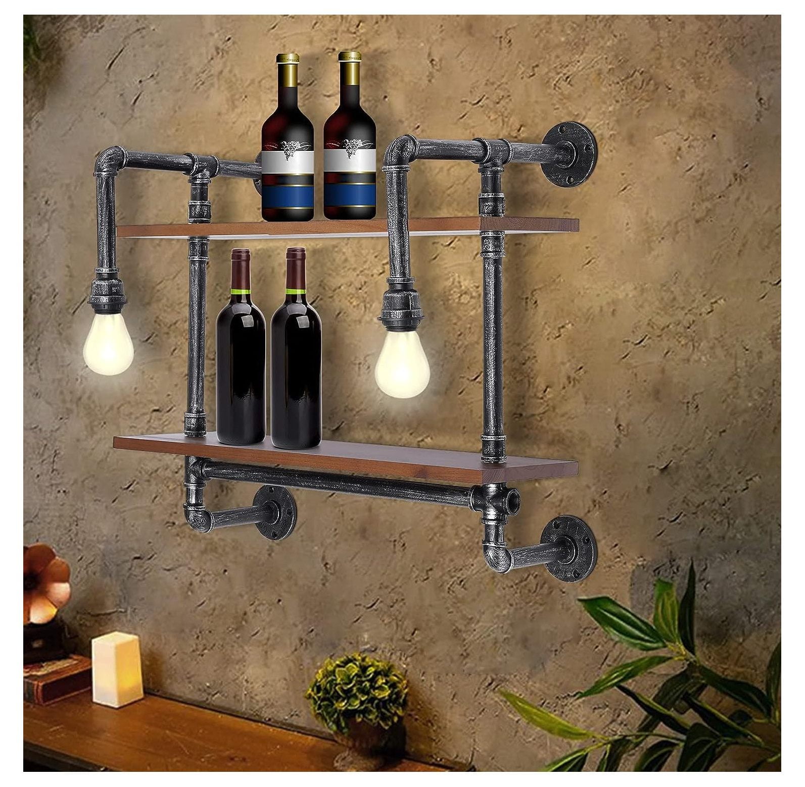 Industrial Pipe Shelving Vintage Decorative Shelves Industrial Steel