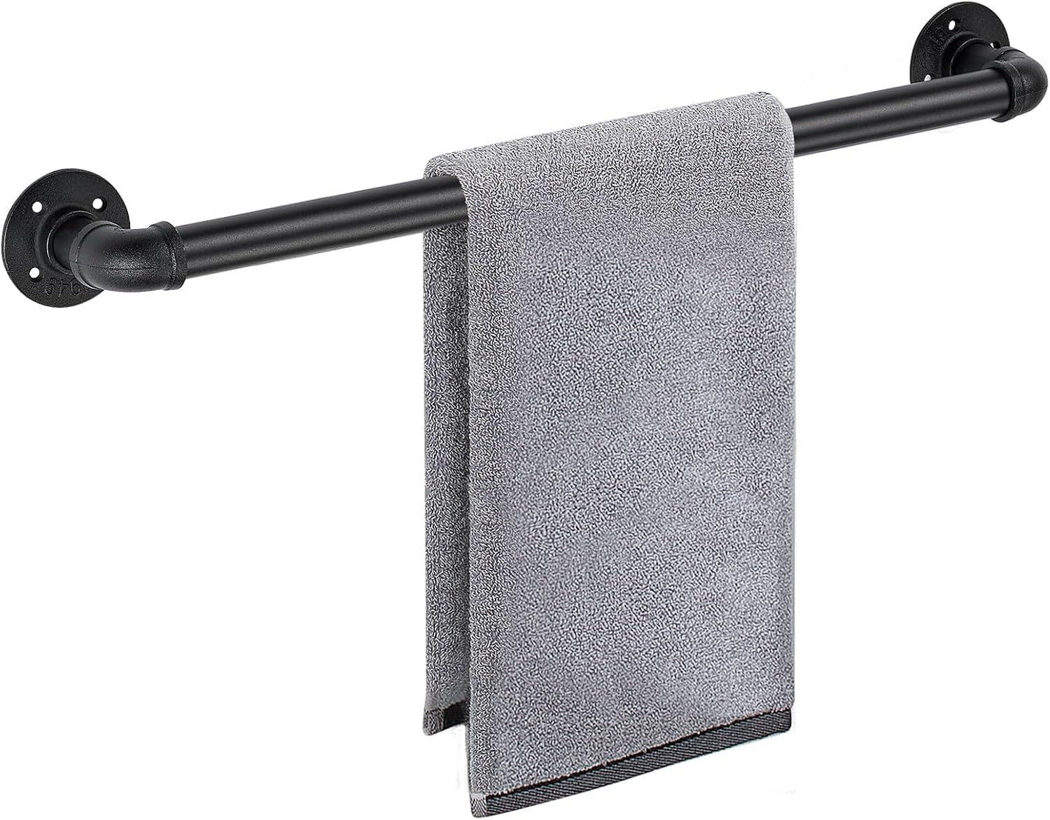 Industrial Pipe Towel Rack 28 Inch Black Towel Bar Heavy Duty Rustic ...