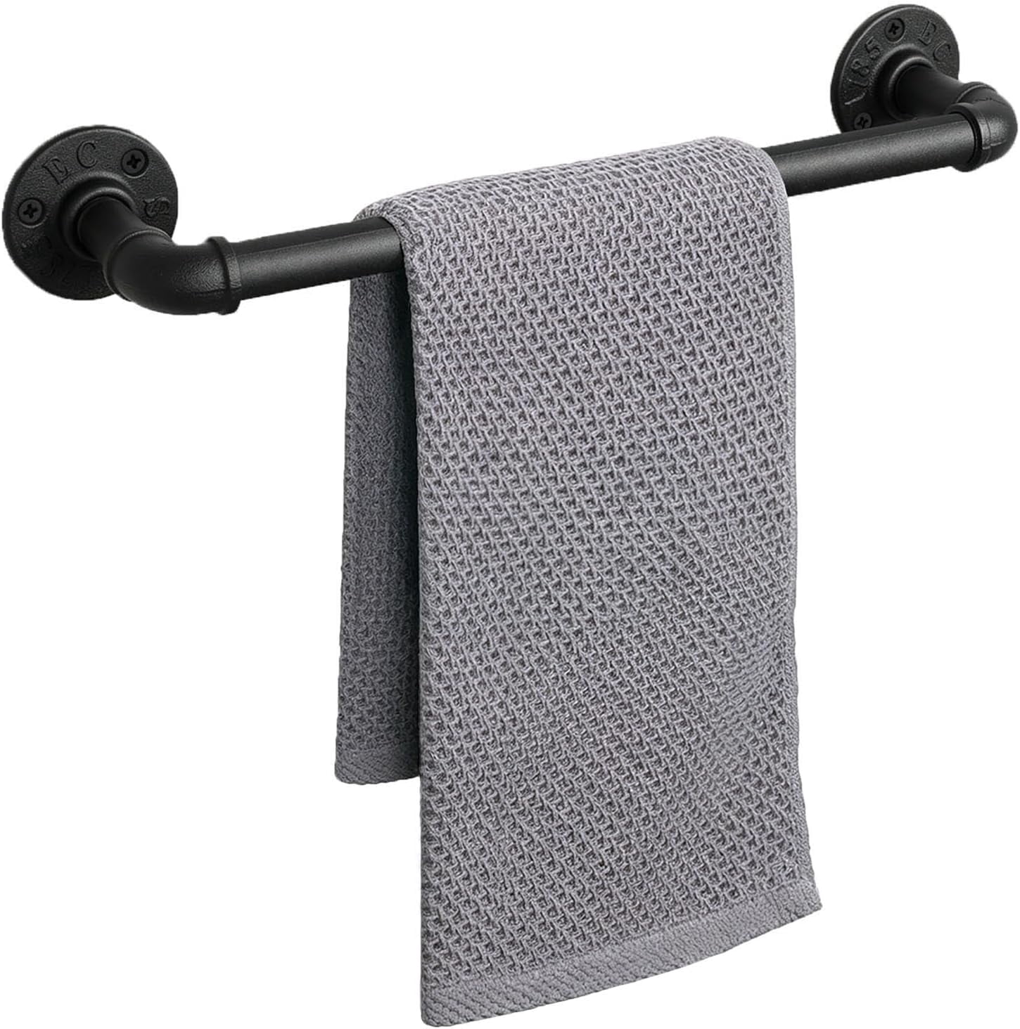 Industrial Pipe Towel Rack Towel Bar, Heavy Duty Wall Mounted Rustic ...