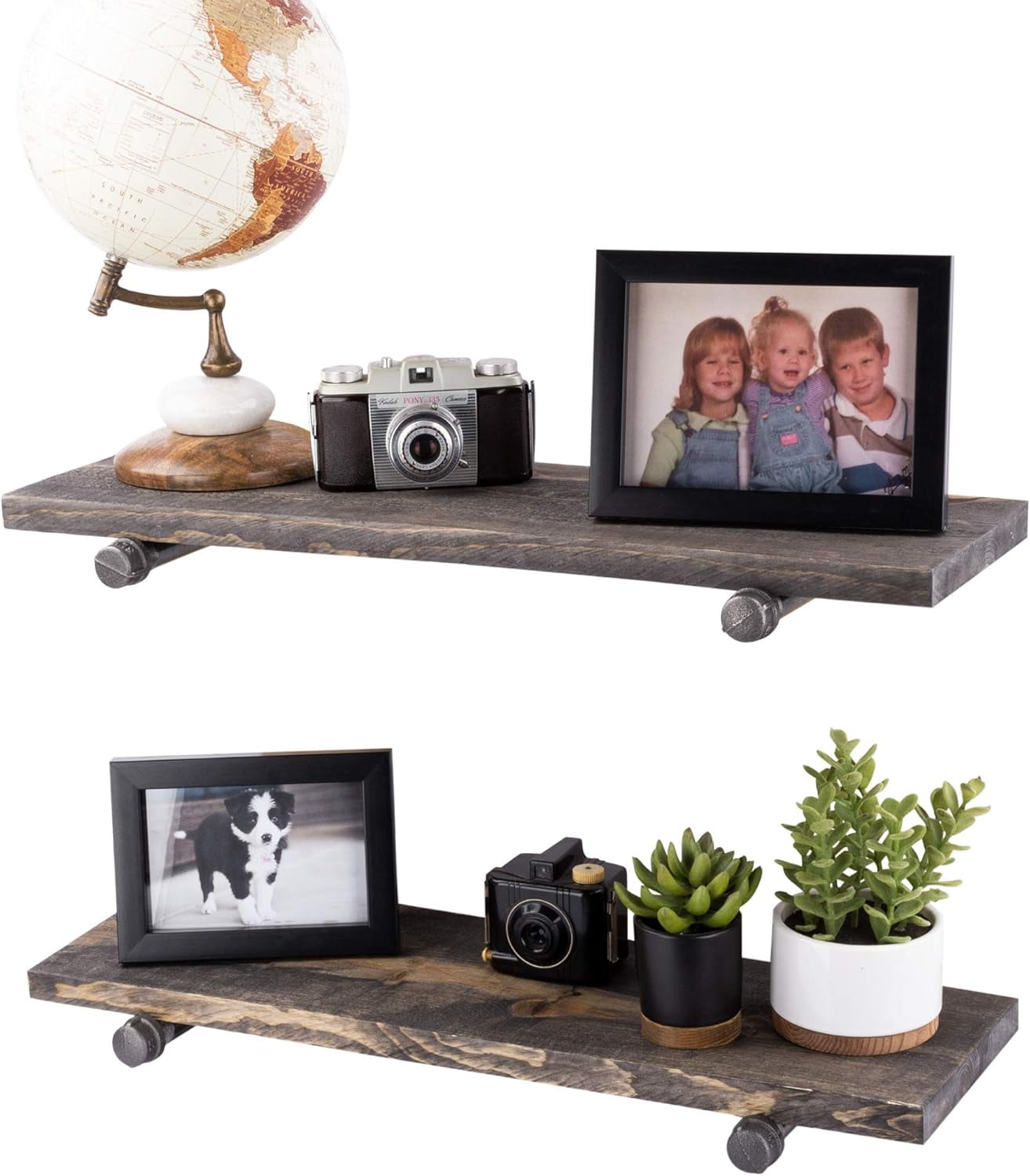 Industrial Pipe Wooden Shelves Restore by Pipe DÉCOR Premium Ponderosa