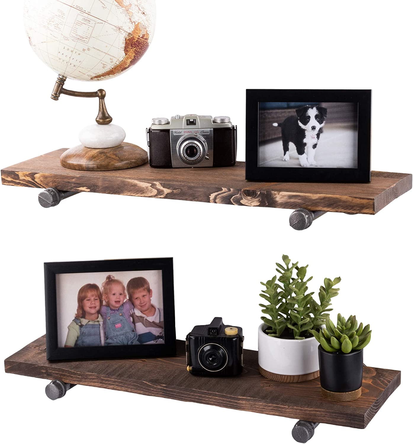 Industrial Pipe Wooden Shelves Restore by Pipe DÉCOR Premium Ponderosa