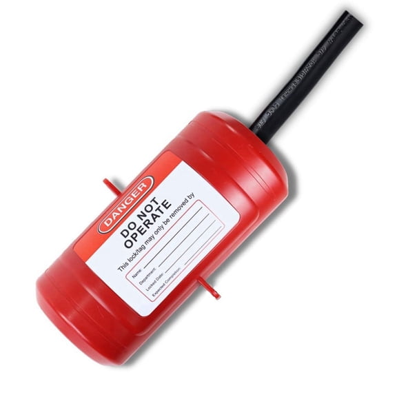 Industrial Plastic Plug Lockout Box for Electrical Safety - Lockout Tagout, 220V Power Cord Lock, Large