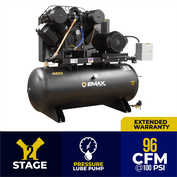 Emax Compressor Compressor 25 HP 2 Stg 3 Phase Horz 120 Gal