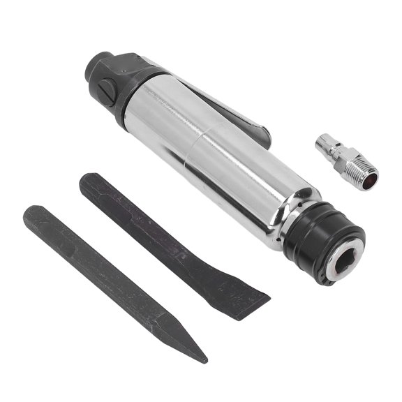 Industrial Pneumatic Shovel Straight Handle Air Chisel Tool Set with 2 Shovel Heads and Joint, Powerful Air Hammer Kit for Metal Work, Demolition, and Concrete Chiseling - 24.0 in / 60.9 cm