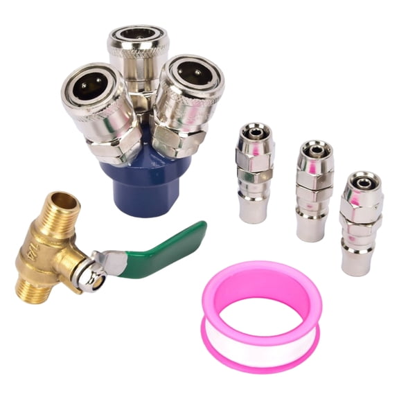 Industrial Pneumatics Triple Outlet Coupler Rapid Connector Metal Fittings Distributor for Air Pumps and Power Tool