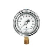 Industrial Pressure Gauge, 0 to 300 psi, 3 1/2 in Dial, 1/4 in NPT, Bottom Location