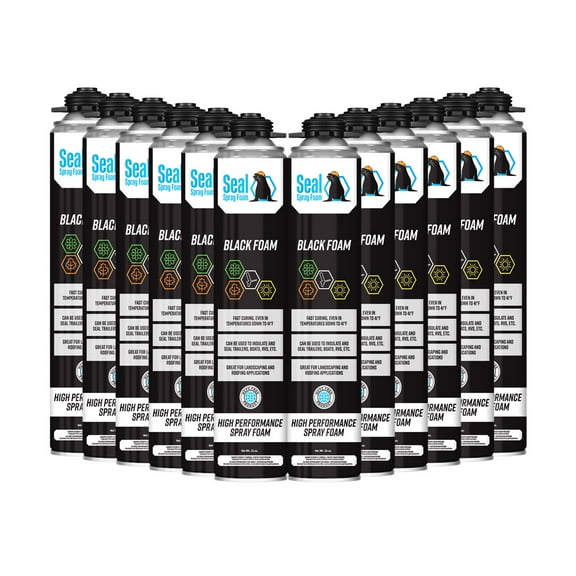Industrial Products Seal Spray All Season Black Gun Foam - 12/23.3 OZ Cans (1 Case)