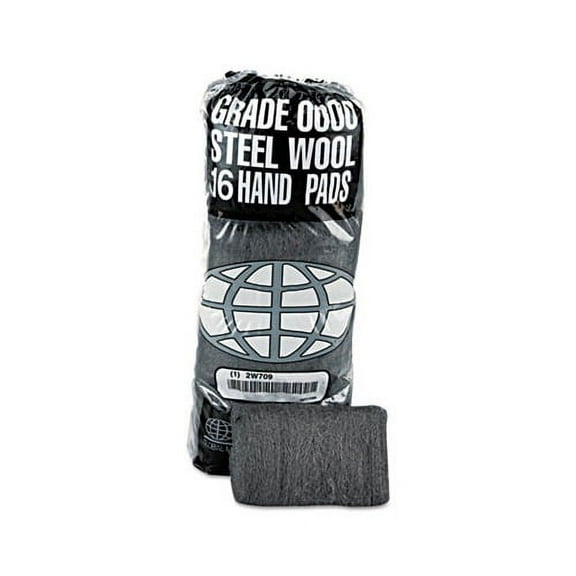 Industrial-Quality Steel Wool Hand Pad 2 Medium Coarse, 16/PK, 12 PK/CT