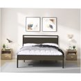 thumbnail image 1 of Industrial Queen Bed Frame with Wood Headboard, Platform Base with Storage, Quiet, Tool-Free Assembly, No Box Spring Required, 1 of 10