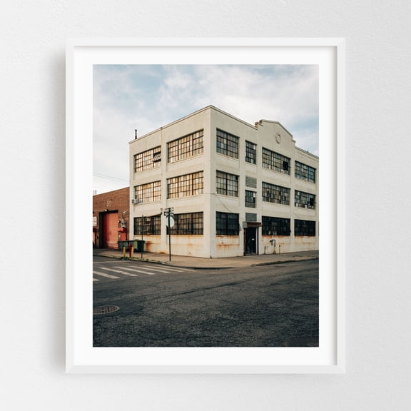 Industrial Red Hook 02 - Brooklyn New York Photography Architecture City Street Photography Vintage White Framed Wall Art Print 6 x 8 inches
